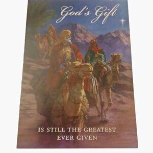 Gods Gift Christmas Card We Three Wise Men Gifts of Magi Story Song Word USA